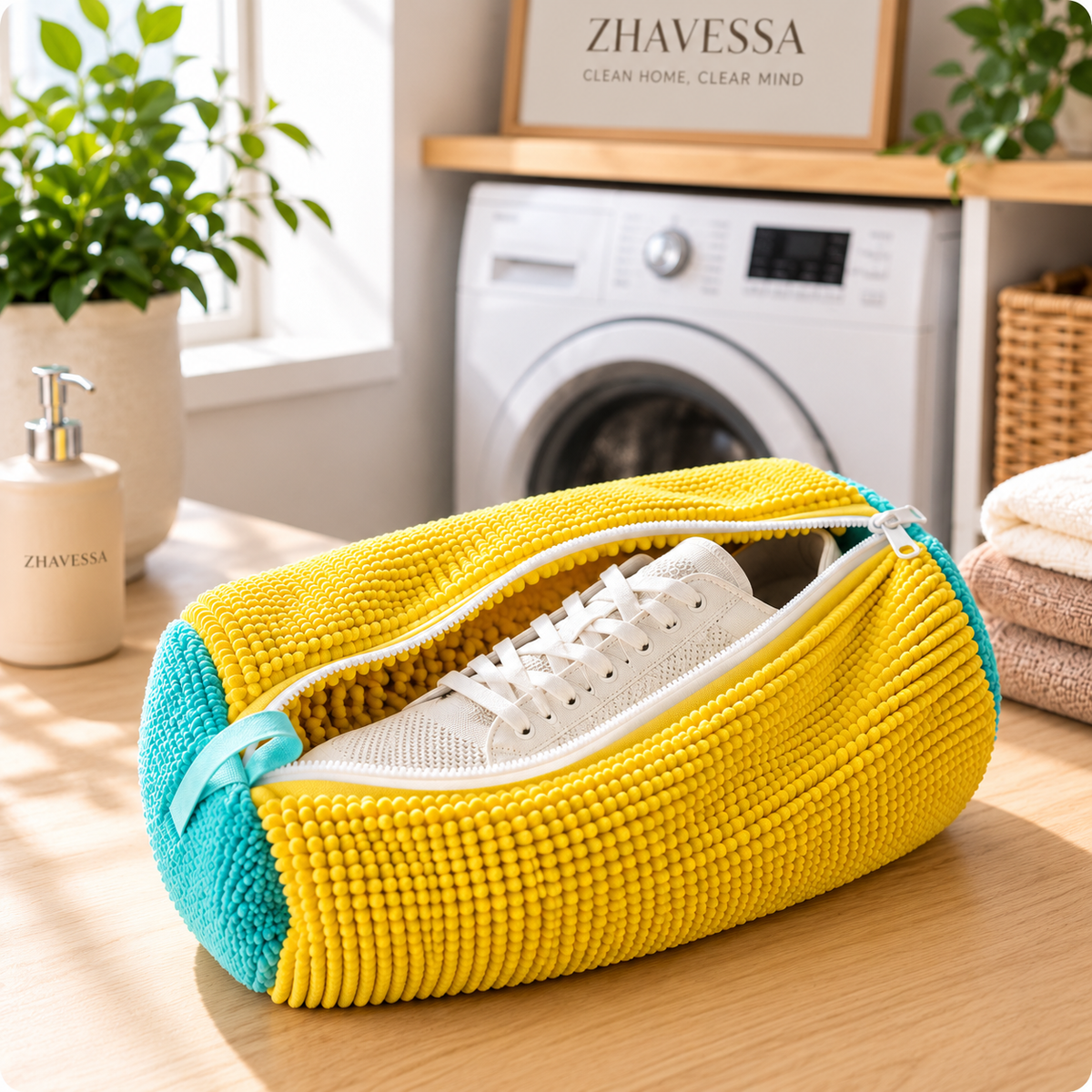Zhavessa shoe laundry bag for machine washing sneakers and footwear