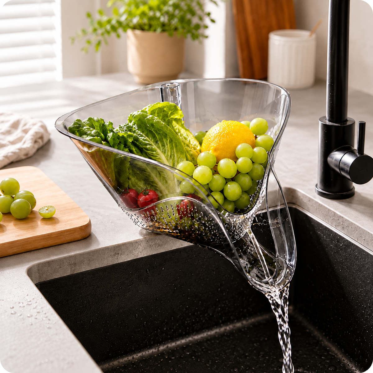 Zhavessa kitchen drain basket for rinsing fruits vegetables and pasta