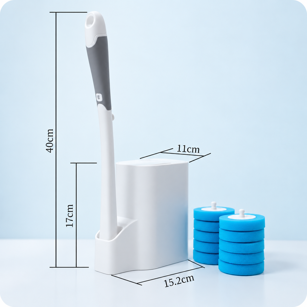 Disposable Toilet Brush with Replaceable Cleaning Heads