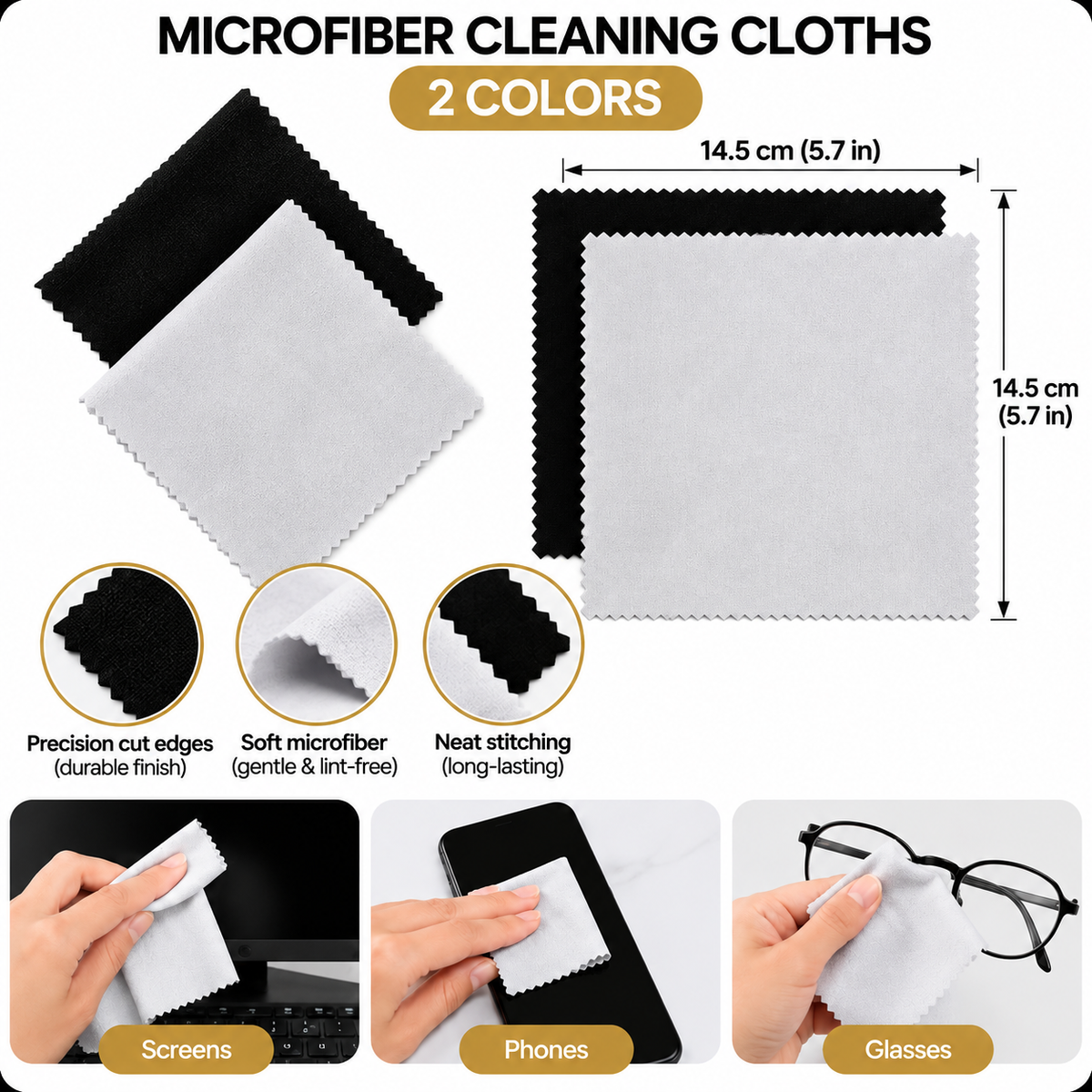 CrystalClear Microfiber Cleaning Cloths – 10 Pack