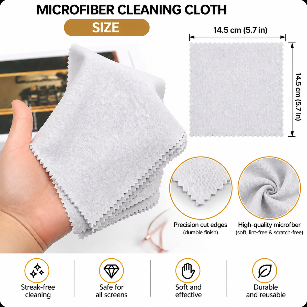 CrystalClear Microfiber Cleaning Cloths – 10 Pack