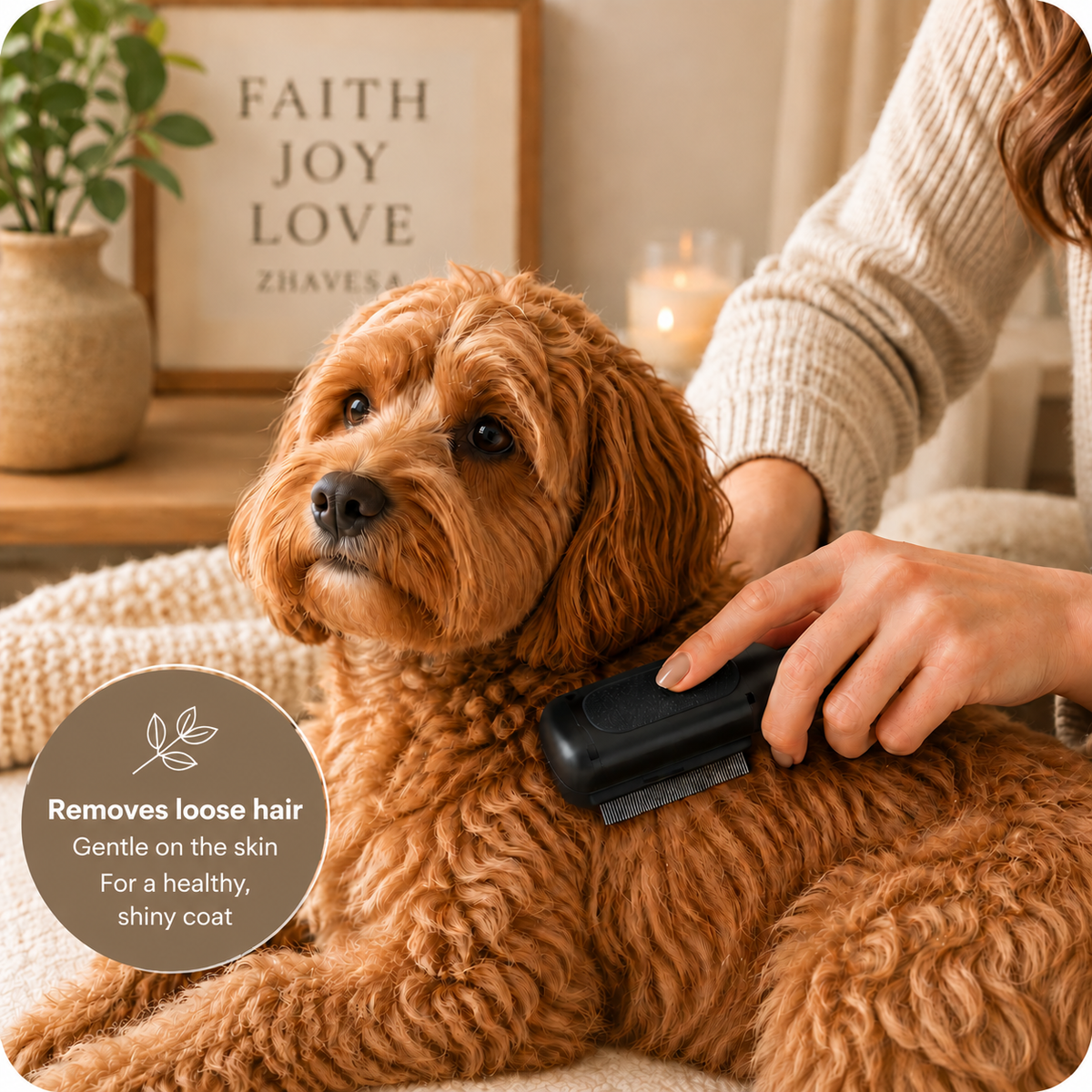 Zhavessa pet grooming comb for removing loose dog and cat hair